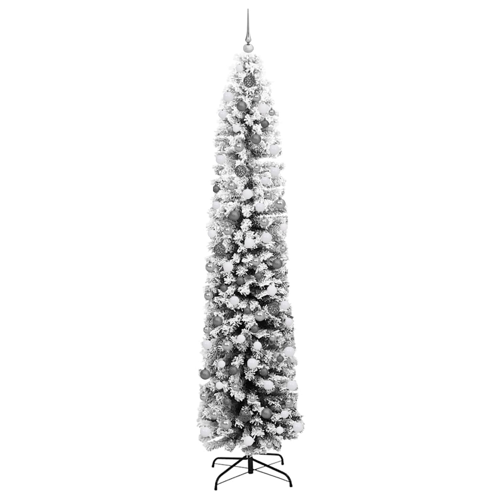 vidaXL Brad de Crăciun slim cu 300 LED-uri și set de bile cu zăpadă acoperită verde 240 cm vidaXL Brad de Crăciun slim cu 300 LED-uri și set de bile cu zăpadă acoperită verde 240 cm