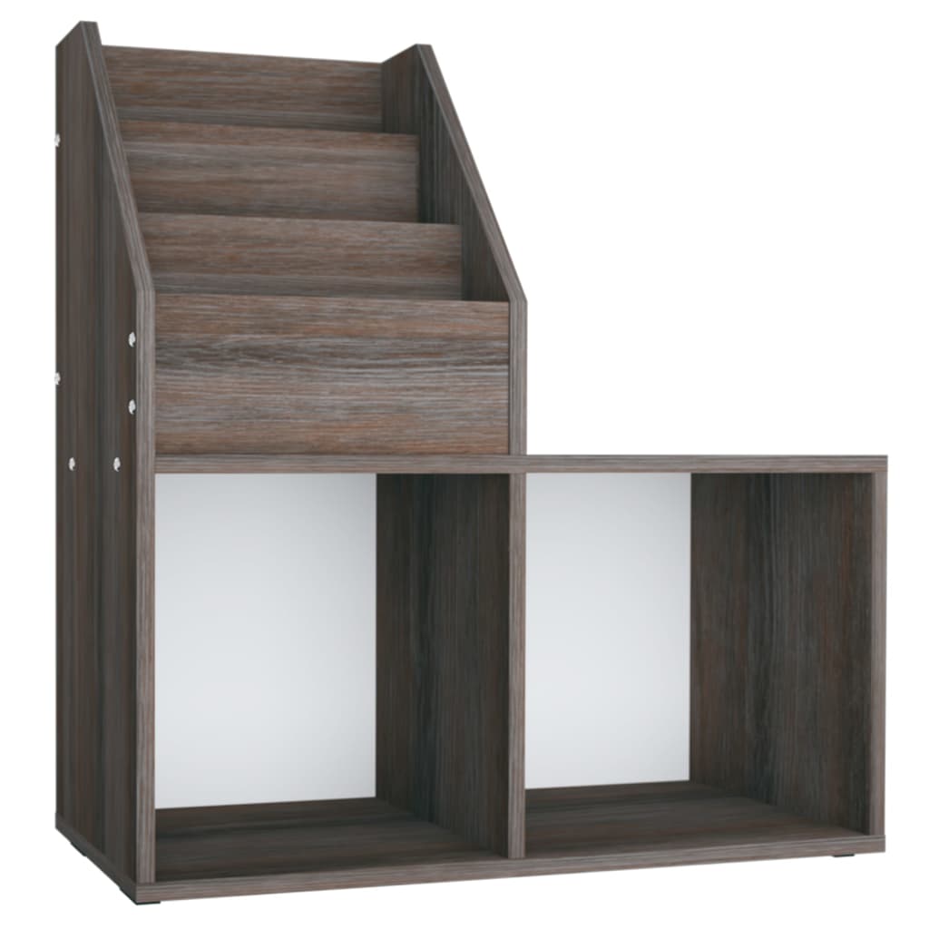 vidaXL Raft reviste copii gri/sonoma 71x30x78,5 cm lemn prelucrat vidaXL Raft reviste copii gri/sonoma 71x30x78,5 cm lemn prelucrat