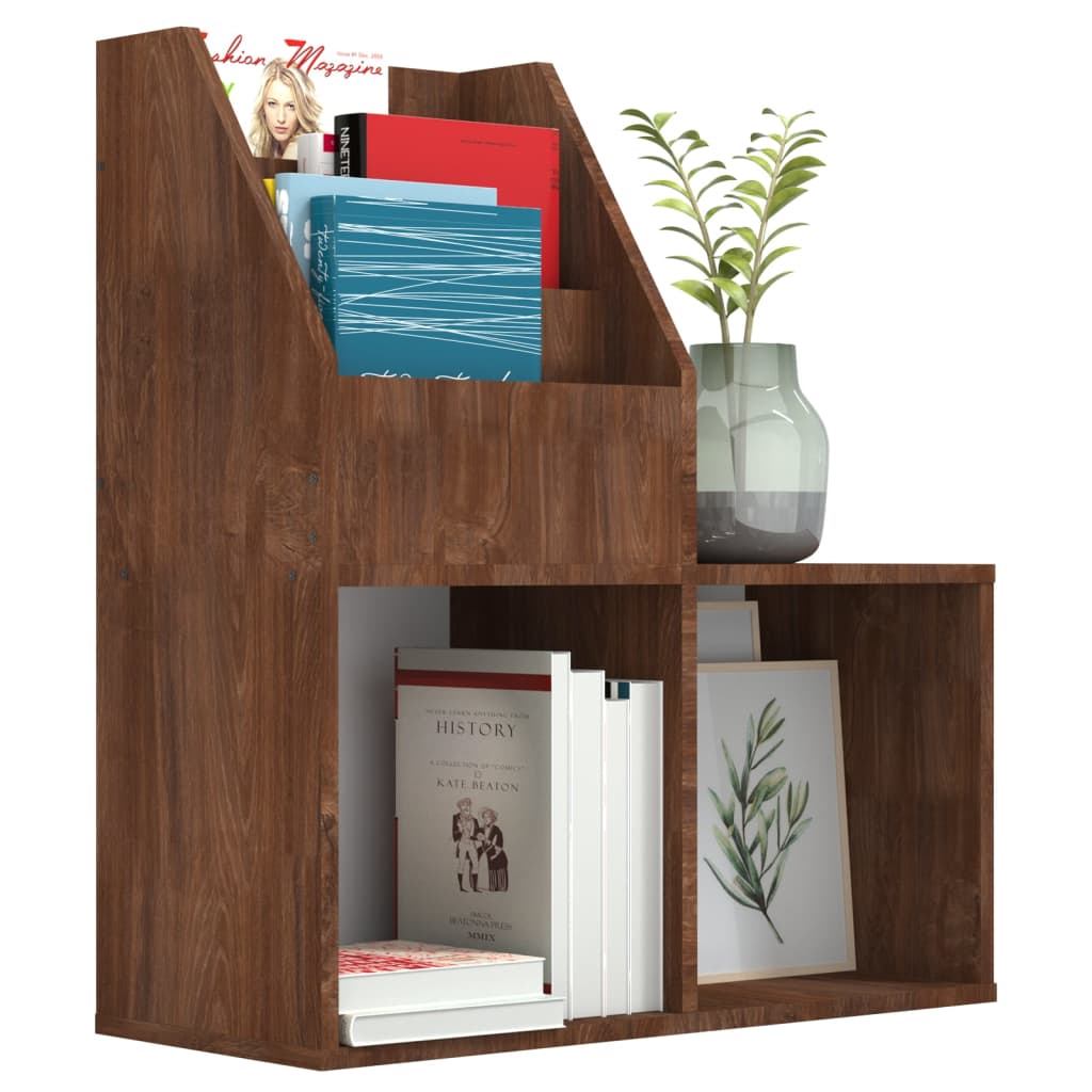 vidaXL Raft reviste copii, stejar maro, 71x30x78,5cm, lemn prelucrat vidaXL Raft reviste copii, stejar maro, 71x30x78,5cm, lemn prelucrat