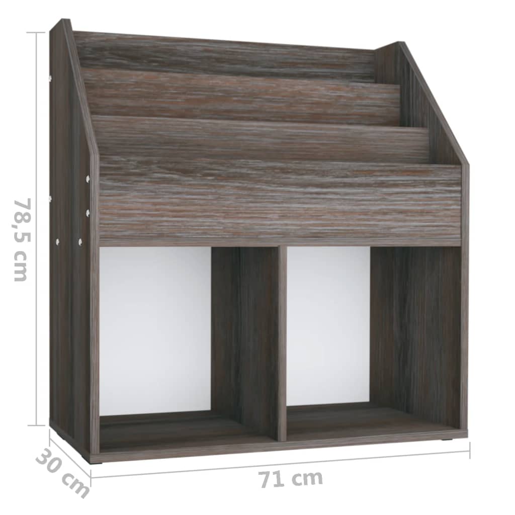 vidaXL Raft reviste copii, stejar sonoma, 71x30x78,5cm, lemn prelucrat vidaXL Raft reviste copii, stejar sonoma, 71x30x78,5cm, lemn prelucrat