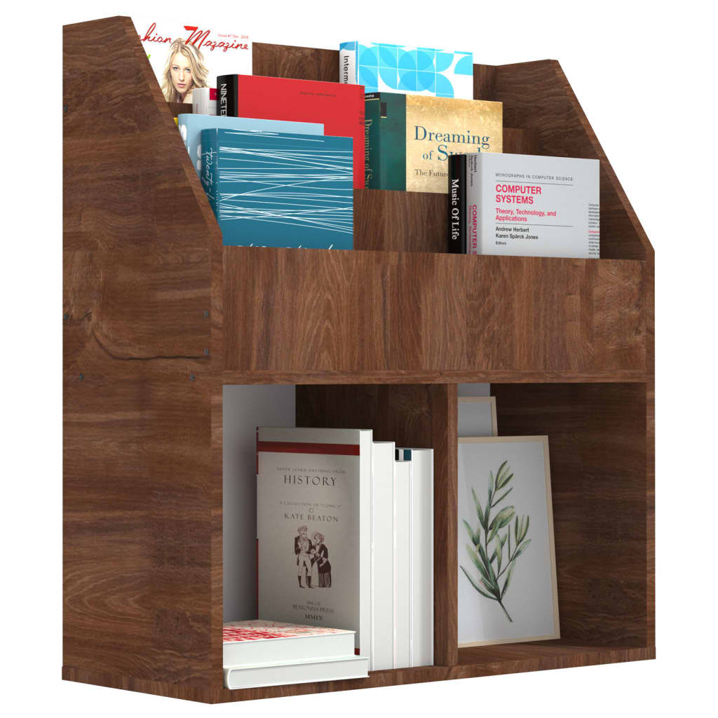 vidaXL Raft reviste copii, stejar maro, 71x30x78,5cm, lemn prelucrat vidaXL Raft reviste copii, stejar maro, 71x30x78,5cm, lemn prelucrat