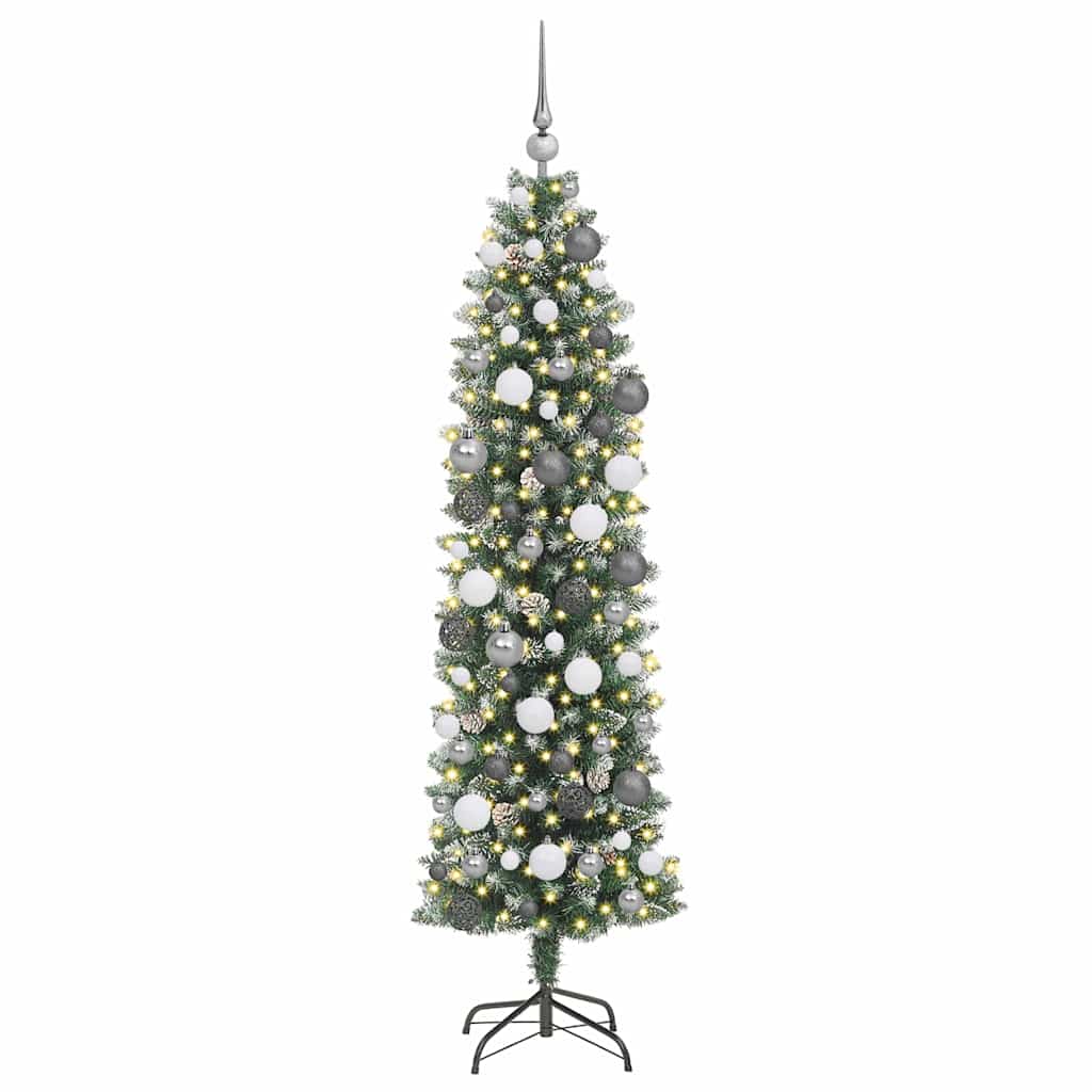 vidaXL Copac Artificial Slăb de Crăciun Verde 180 cm PVC