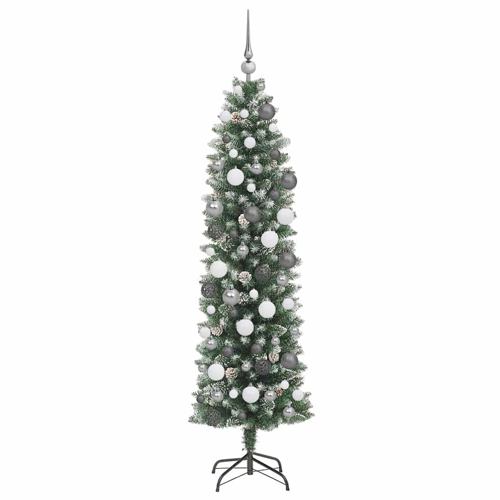 vidaXL Copac Artificial Slăb de Crăciun Verde 180 cm PVC