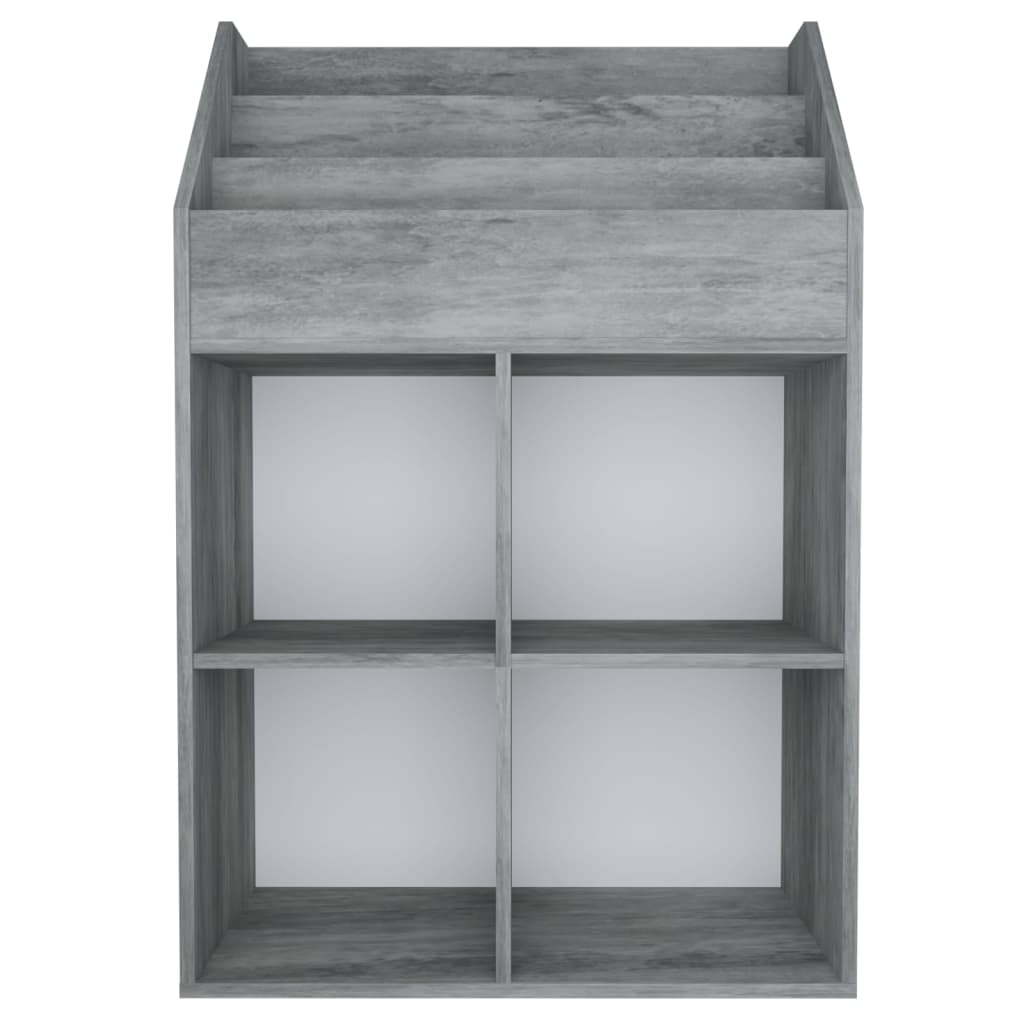 vidaXL Raft de reviste pentru copii, gri, 71x30x114 cm, lemn prelucrat vidaXL Raft de reviste pentru copii, gri, 71x30x114 cm, lemn prelucrat