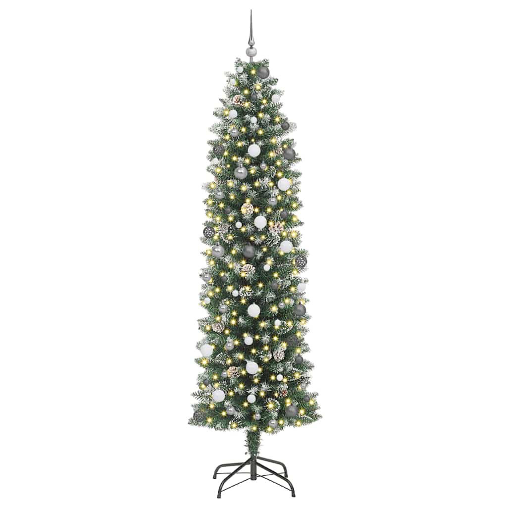 vidaXL Copac Artificial Slăb de Crăciun Verde 240 cm PVC