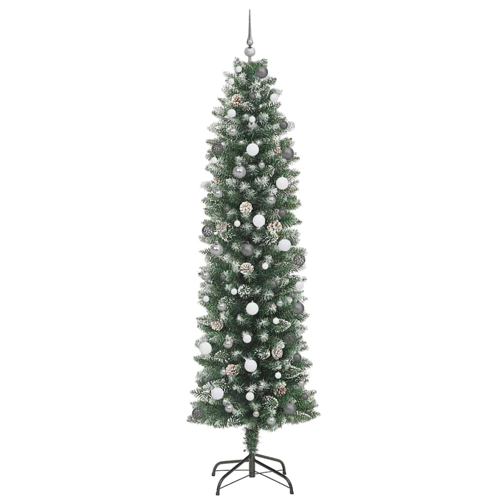 vidaXL Copac Artificial Slăb de Crăciun Verde 240 cm PVC