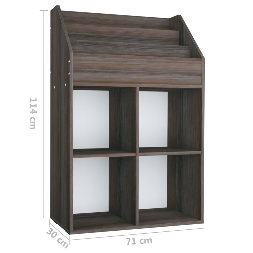 vidaXL Raft reviste copii gri/stejar sonoma 71x30x114cm lemn prelucrat vidaXL Raft reviste copii gri/stejar sonoma 71x30x114cm lemn prelucrat