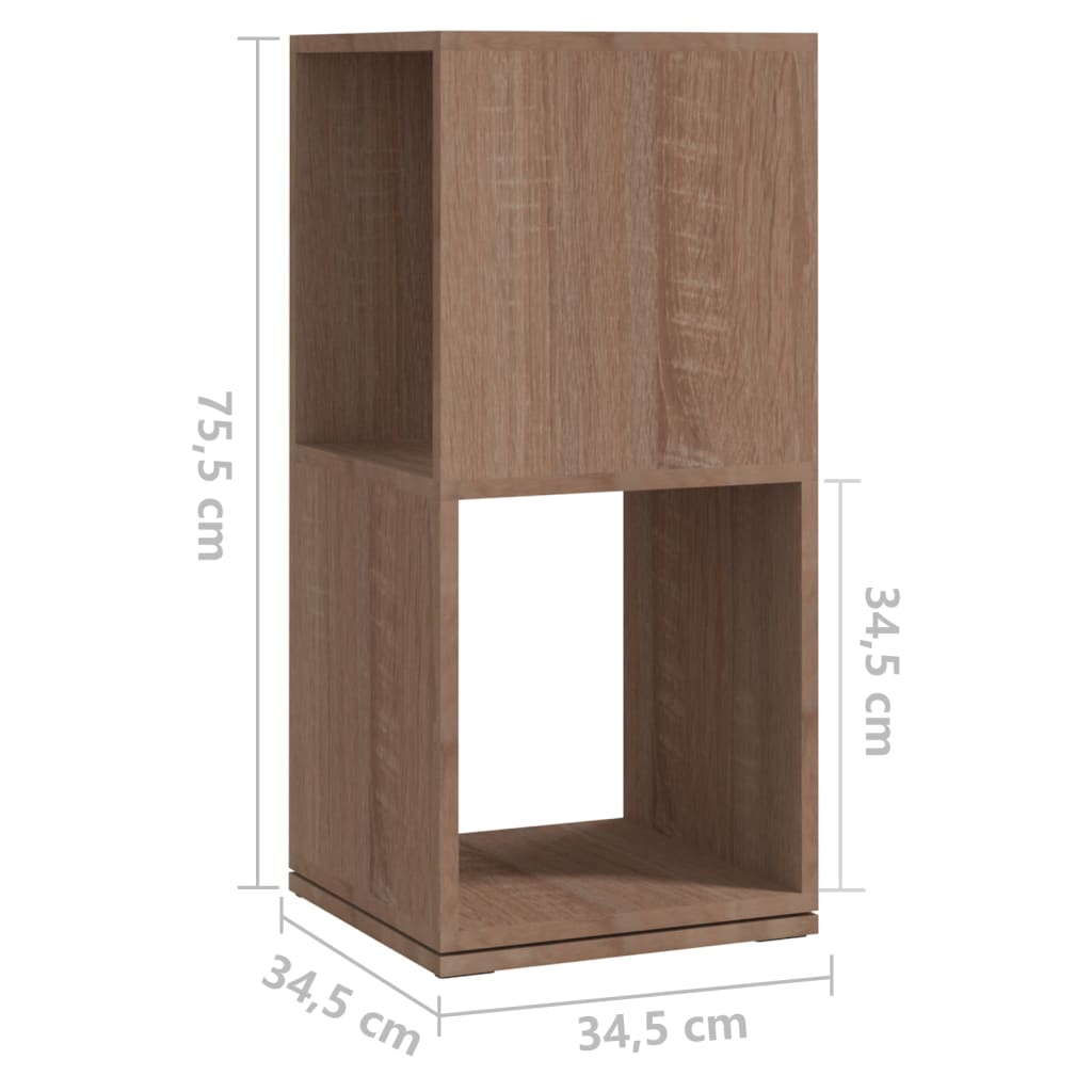 vidaXL Dulap rotativ, stejar sonoma, 34,5x34,5x75,5cm, lemn prelucrat