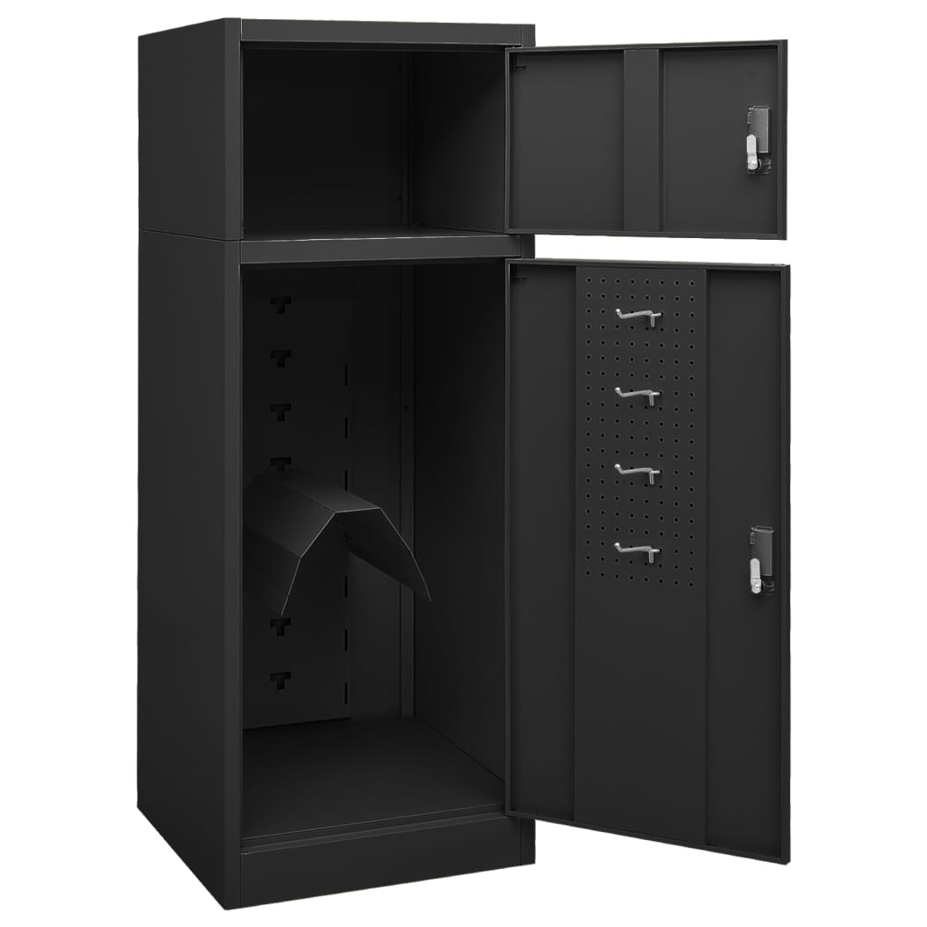 vidaXL Dulap pentru șa, antracit, 53x53x140 cm, oțel vidaXL Dulap pentru șa, antracit, 53x53x140 cm, oțel