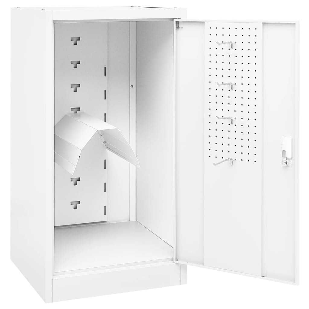 vidaXL Dulap pentru șa, alb, 53x53x105 cm, oțel vidaXL Dulap pentru șa, alb, 53x53x105 cm, oțel