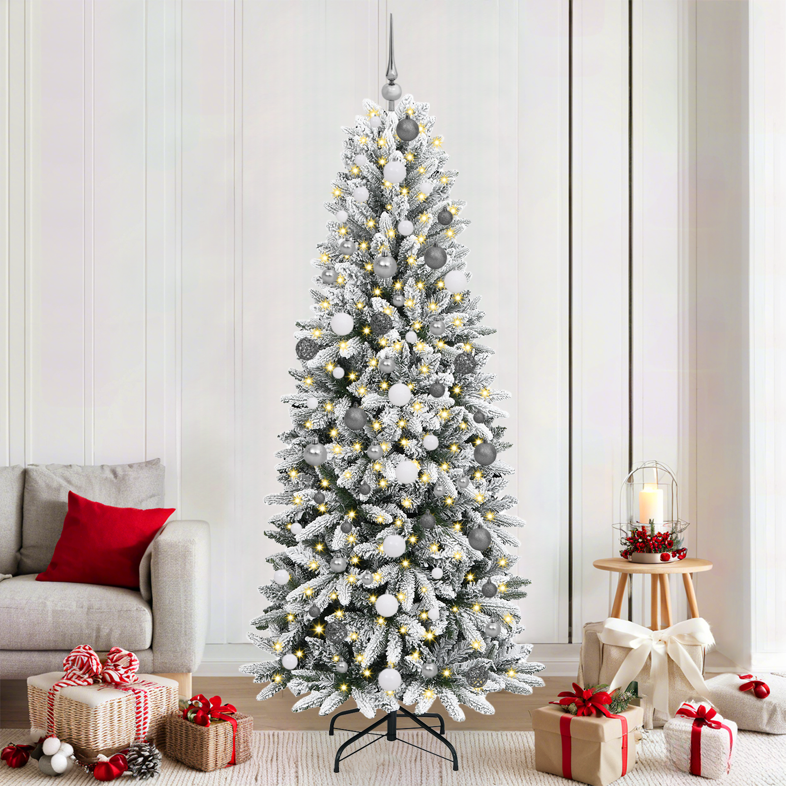 vidaXL Brad de Crăciun artificial Alb 210 cm PVC vidaXL Brad de Crăciun artificial Alb 210 cm PVC