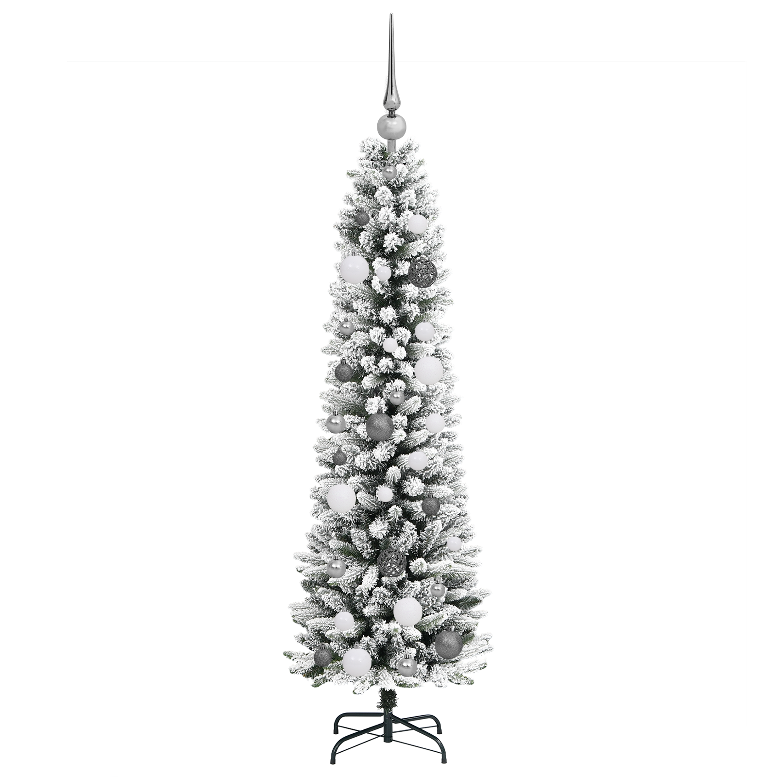 vidaXL Brad de Crăciun subțire Alb 150 cm PVC vidaXL Brad de Crăciun subțire Alb 150 cm PVC