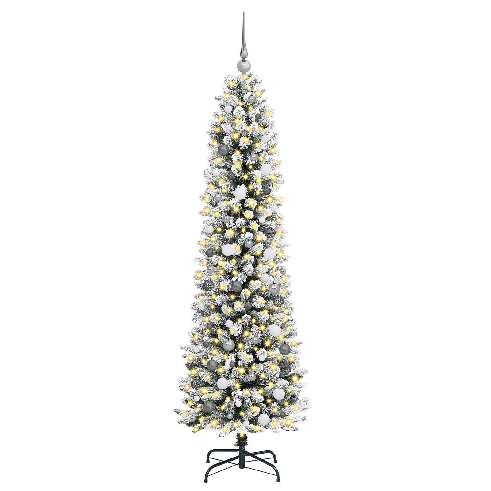 vidaXL Brad de Crăciun subțire Alb 210 cm PVC vidaXL Brad de Crăciun subțire Alb 210 cm PVC