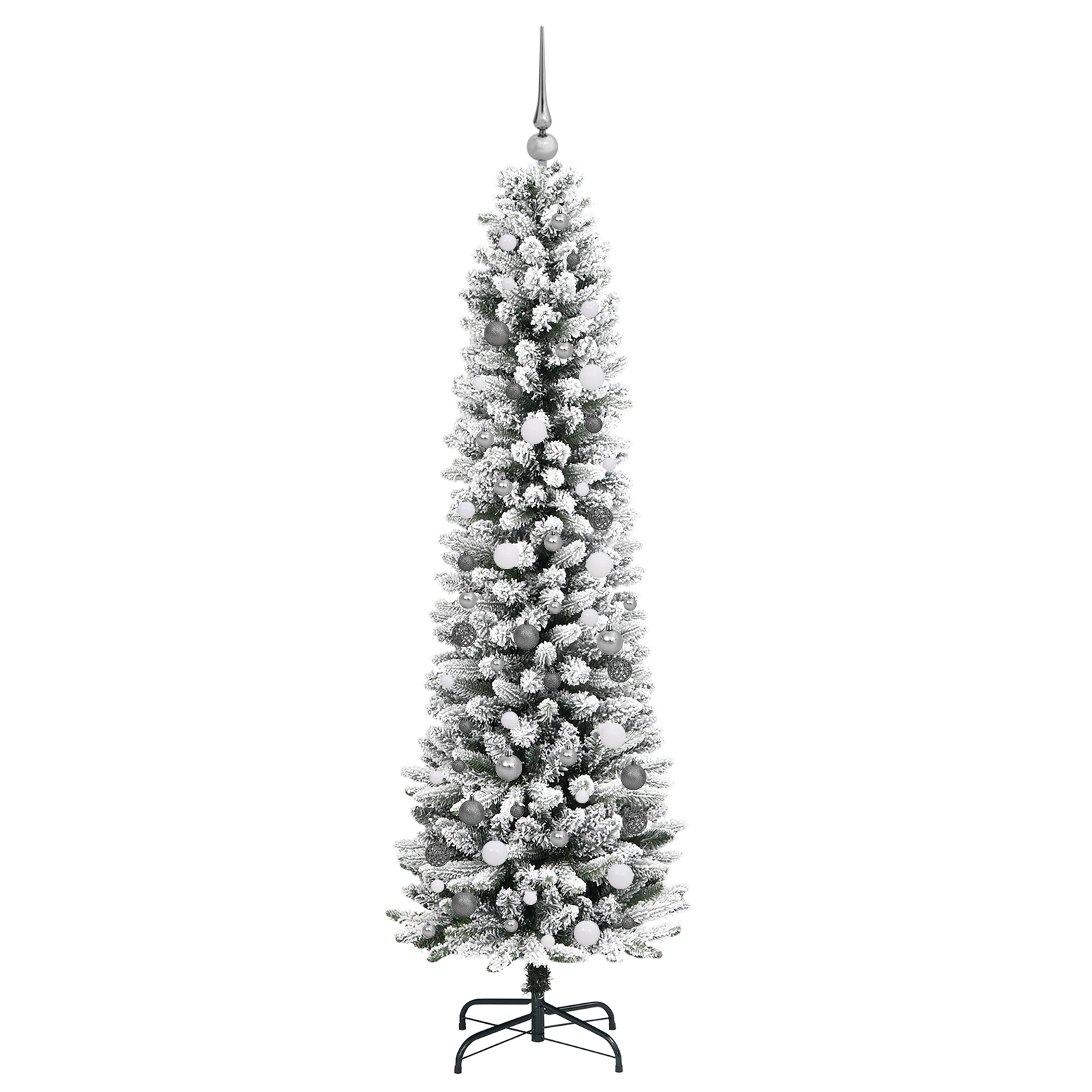 vidaXL Brad de Crăciun subțire Alb 210 cm PVC vidaXL Brad de Crăciun subțire Alb 210 cm PVC