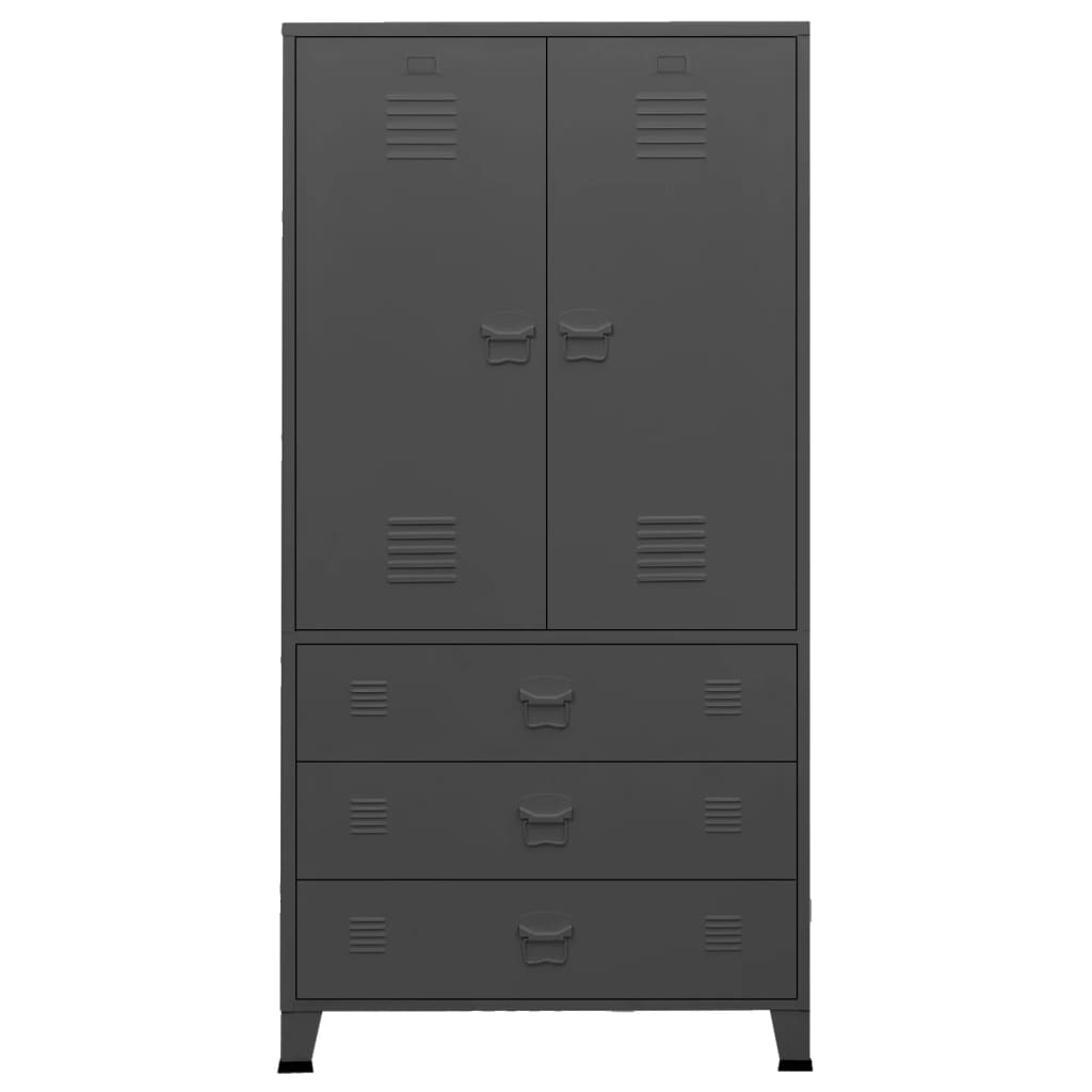 vidaXL Șifonier industrial, antracit, 90x50x180 cm, metal vidaXL Șifonier industrial, antracit, 90x50x180 cm, metal