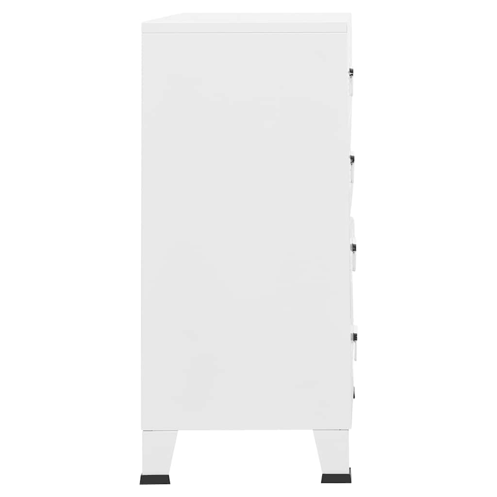 vidaXL Dulap cu sertare industrial, alb, 78x40x93 cm, metal vidaXL Dulap cu sertare industrial, alb, 78x40x93 cm, metal