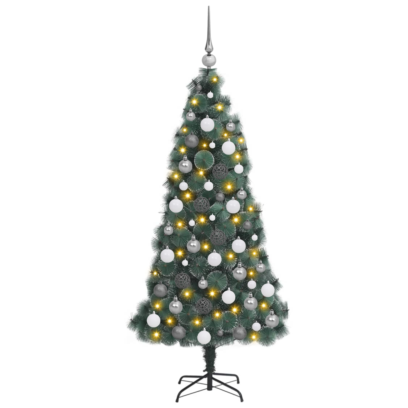 vidaXL Brad de Crăciun artificial cu LED-uri și set de globuri verde 180 cm vidaXL Brad de Crăciun artificial cu LED-uri și set de globuri verde 180 cm