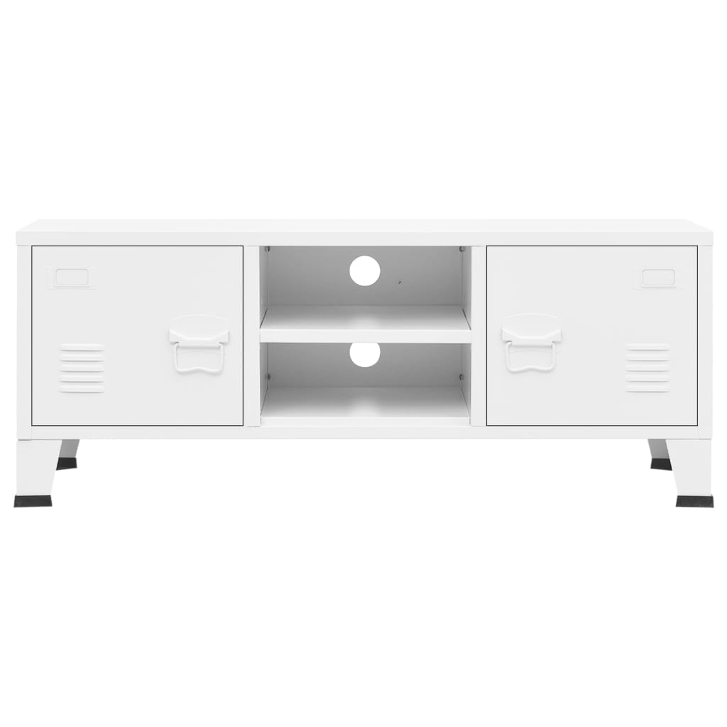 vidaXL Dulap TV industrial, alb, 105x35x42 cm, metal