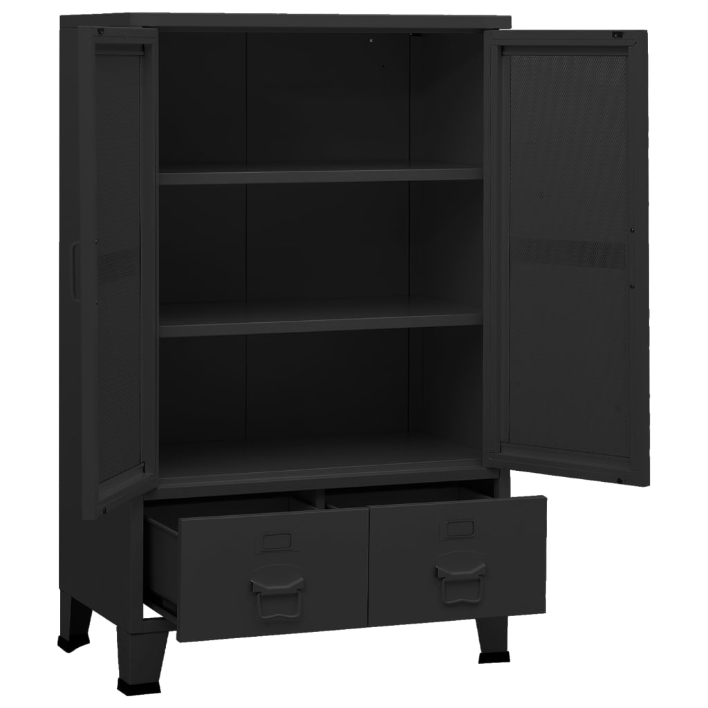 vidaXL Dulap industrial de depozitare, negru, 70x40x115 cm, metal