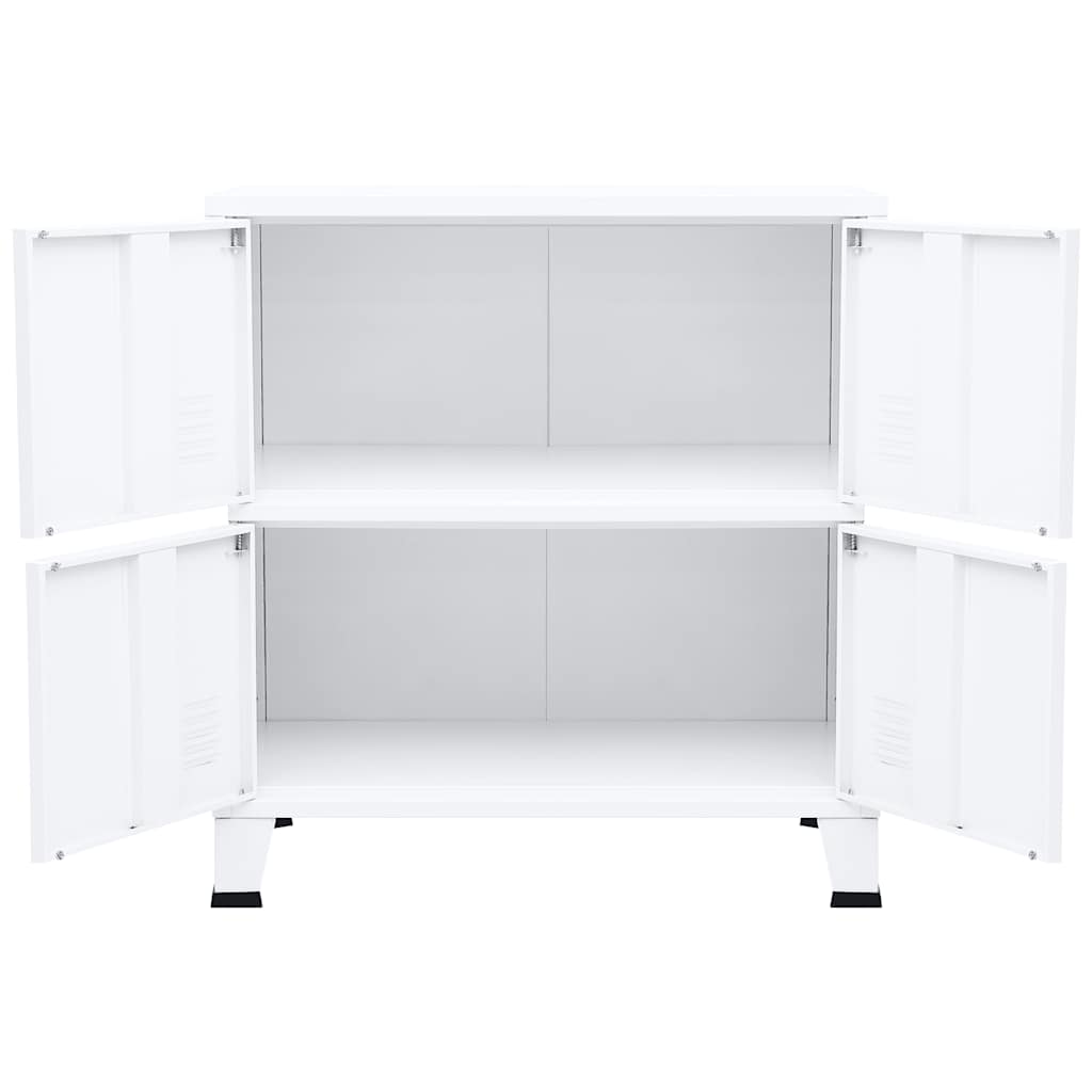 vidaXL Dulap industrial de depozitare, alb, 75x40x80 cm, oțel vidaXL Dulap industrial de depozitare, alb, 75x40x80 cm, oțel