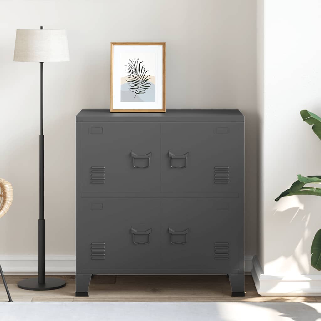 vidaXL Dulap industrial de depozitare, antracit, 75x40x80 cm, oțel vidaXL Dulap industrial de depozitare, antracit, 75x40x80 cm, oțel