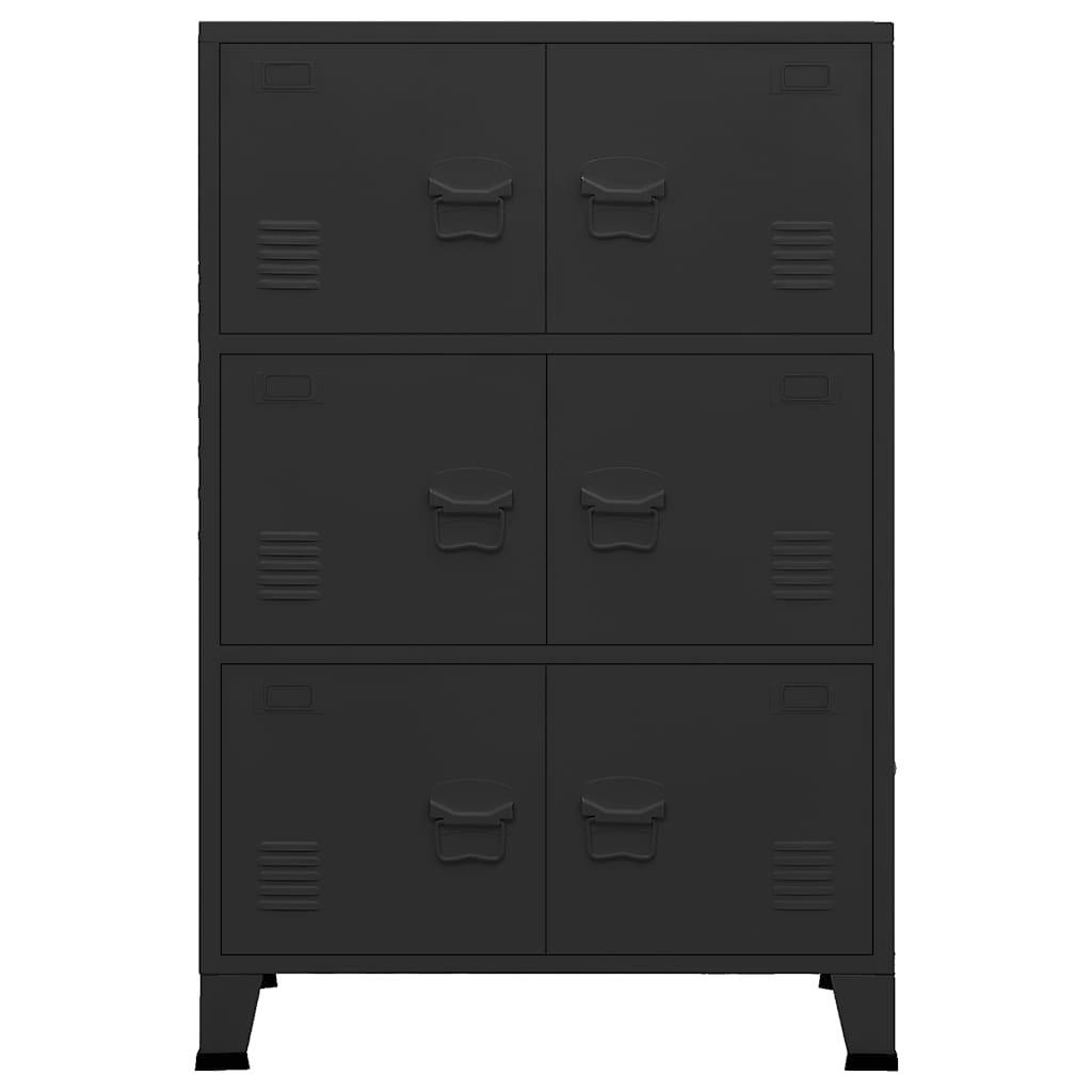 vidaXL Dulap industrial de depozitare, negru, 75x40x115 cm, metal vidaXL Dulap industrial de depozitare, negru, 75x40x115 cm, metal