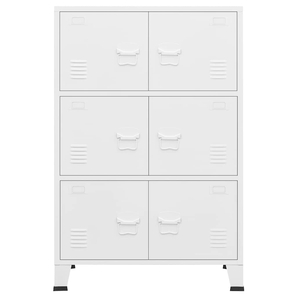 vidaXL Dulap industrial de depozitare, alb, 75x40x115 cm, metal vidaXL Dulap industrial de depozitare, alb, 75x40x115 cm, metal
