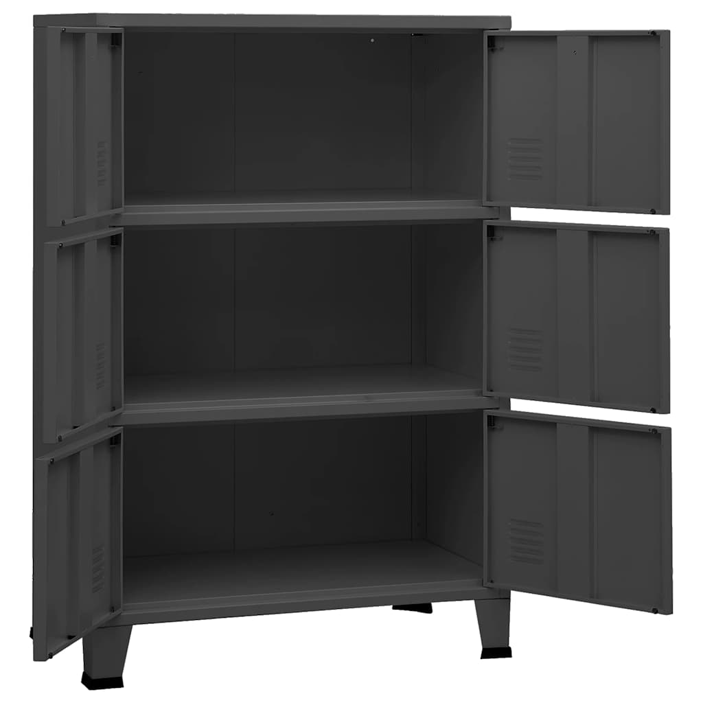vidaXL Dulap industrial de depozitare, antracit, 75x40x115 cm, metal vidaXL Dulap industrial de depozitare, antracit, 75x40x115 cm, metal