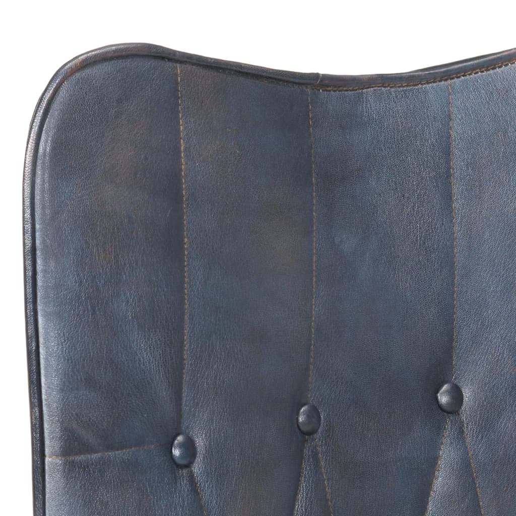 vidaXL Scaun cu spătar înalt, gri, piele naturală