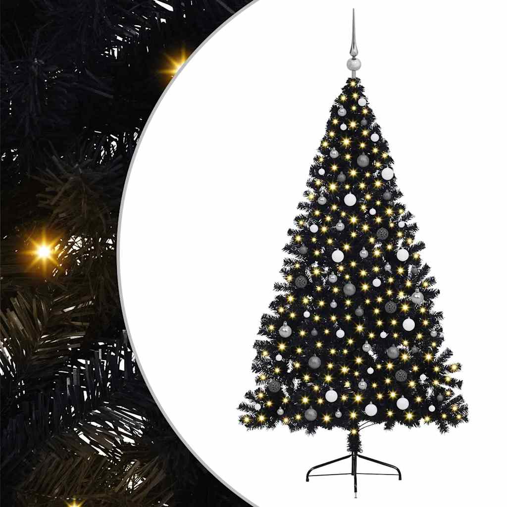 vidaXL Brad de Crăciun artificial Negru 210 cm PVC vidaXL Brad de Crăciun artificial Negru 210 cm PVC