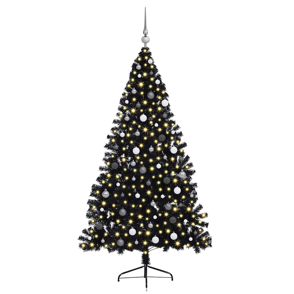 vidaXL Brad de Crăciun artificial Negru 210 cm PVC vidaXL Brad de Crăciun artificial Negru 210 cm PVC