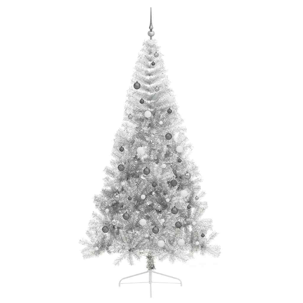 vidaXL Brad de Crăciun artificial Argintiu 240 cm PET