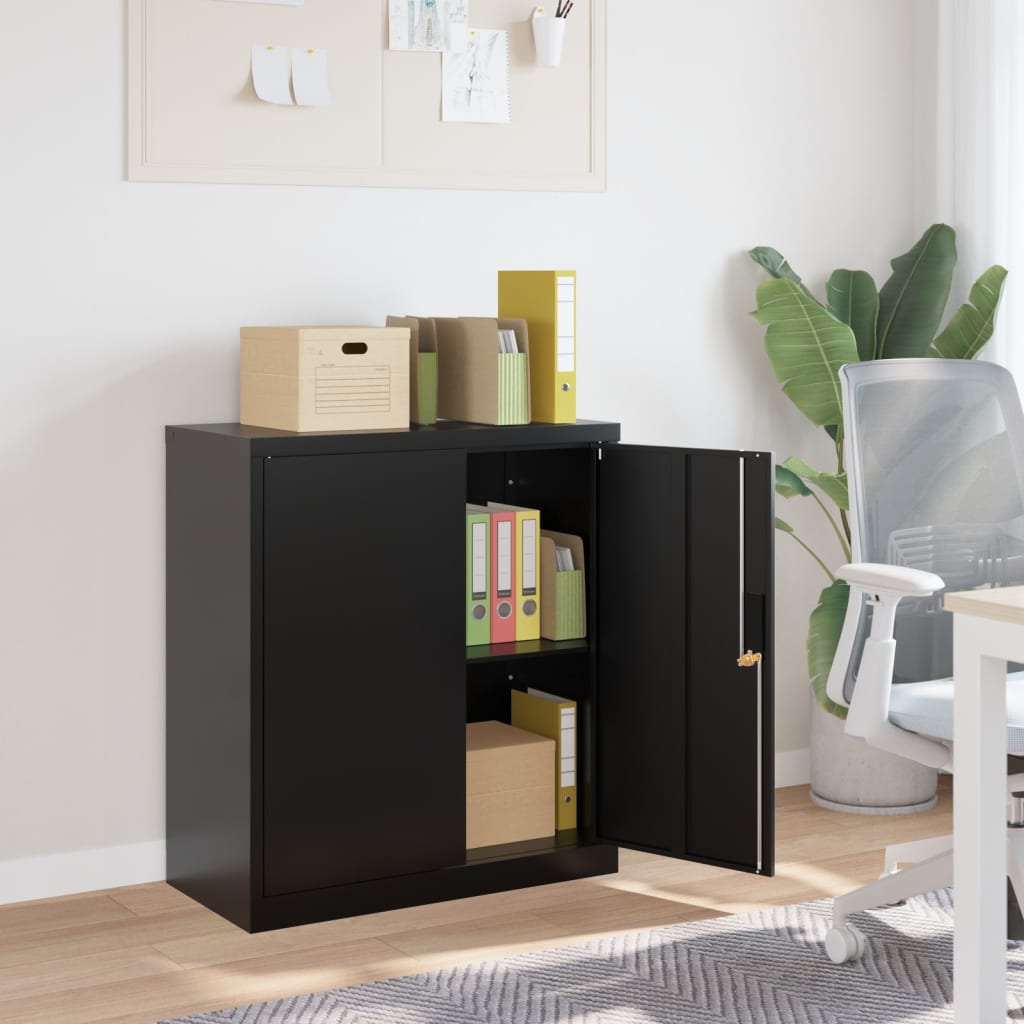 vidaXL Dulap pentru dosare, negru, 79x40x90 cm, oțel vidaXL Dulap pentru dosare, negru, 79x40x90 cm, oțel