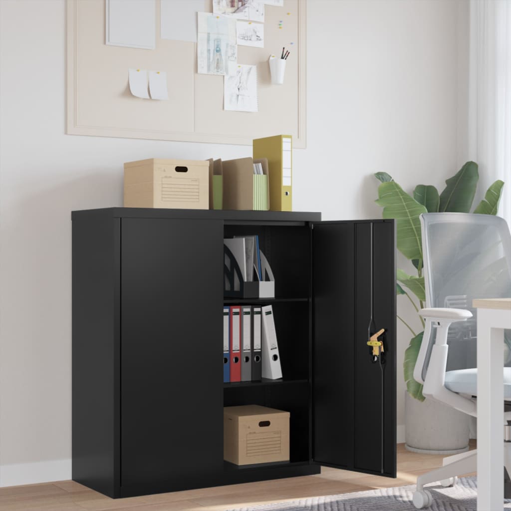 vidaXL Fișet, negru, 90x40x105 cm, oțel vidaXL Fișet, negru, 90x40x105 cm, oțel