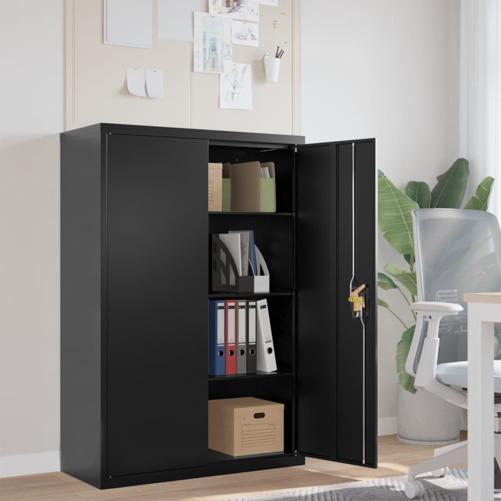 vidaXL Fișet, negru, 90x40x140 cm, oțel vidaXL Fișet, negru, 90x40x140 cm, oțel