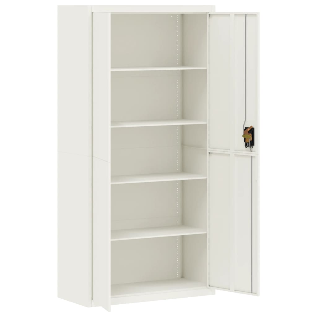 vidaXL Fișet, alb, 90x40x180 cm, oțel vidaXL Fișet, alb, 90x40x180 cm, oțel