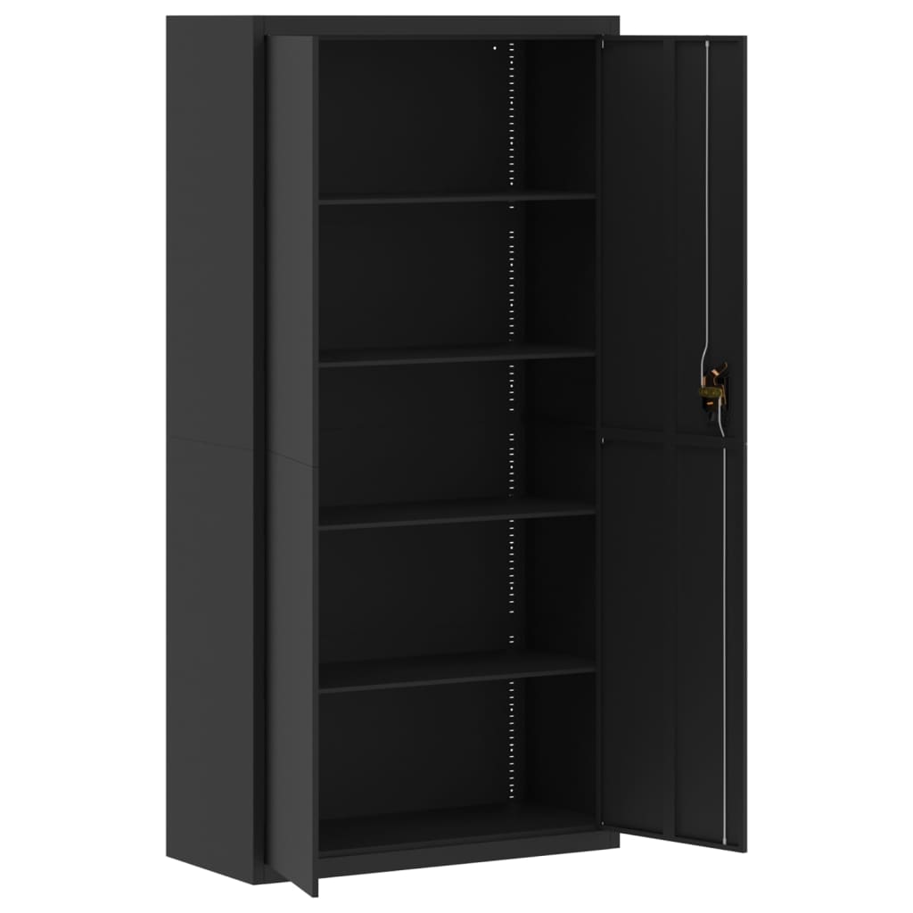 vidaXL Fișet, negru, 90x40x180 cm, oțel vidaXL Fișet, negru, 90x40x180 cm, oțel