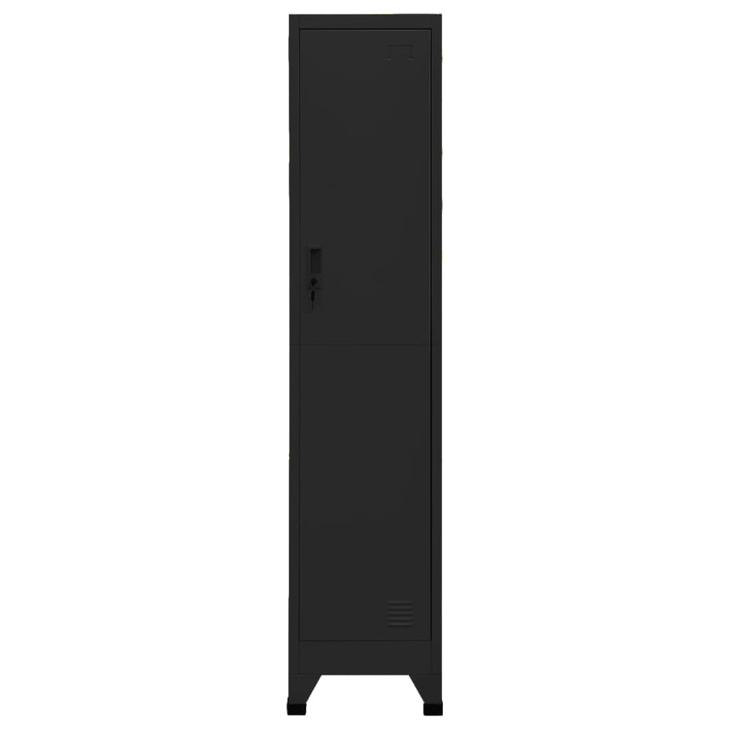vidaXL Fișet, negru, 38x45x180 cm, oțel vidaXL Fișet, negru, 38x45x180 cm, oțel