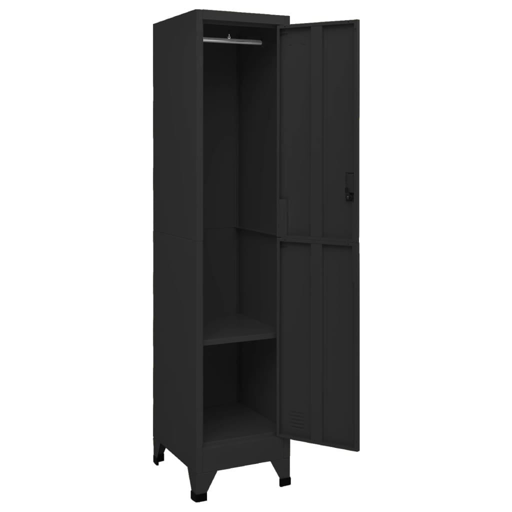 vidaXL Fișet, negru, 38x45x180 cm, oțel vidaXL Fișet, negru, 38x45x180 cm, oțel
