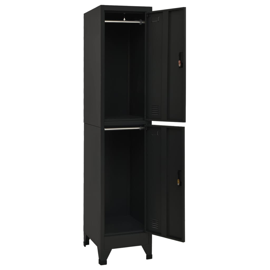 vidaXL Fișet, negru, 38x45x180 cm, oțel vidaXL Fișet, negru, 38x45x180 cm, oțel