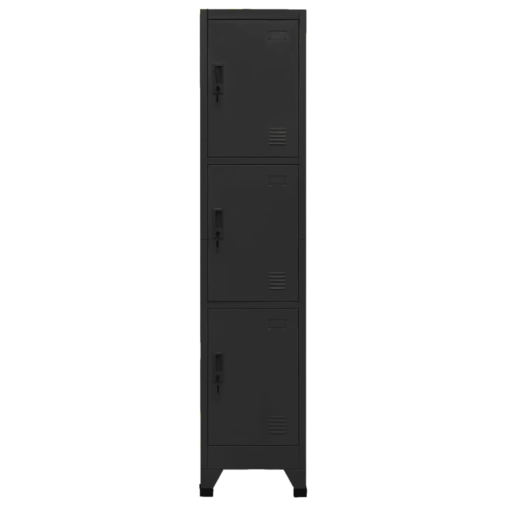 vidaXL Fișet, negru, 38x45x180 cm, oțel vidaXL Fișet, negru, 38x45x180 cm, oțel