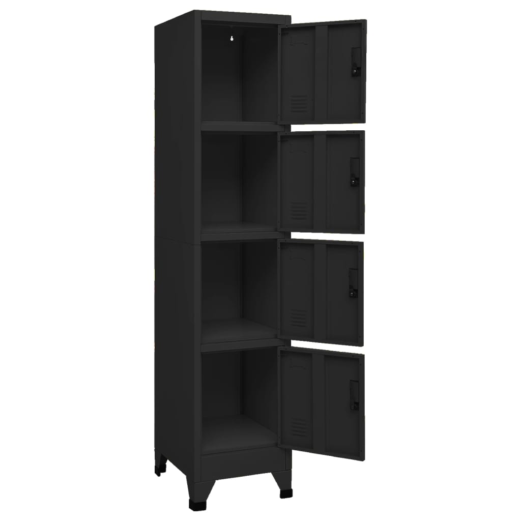 vidaXL Fișet, negru, 38x45x180 cm, oțel vidaXL Fișet, negru, 38x45x180 cm, oțel