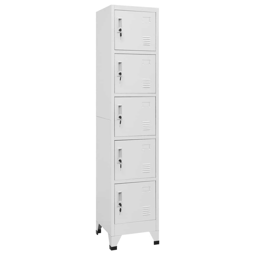 vidaXL Fișet, gri deschis, 38x40x180 cm, oțel vidaXL Fișet, gri deschis, 38x40x180 cm, oțel