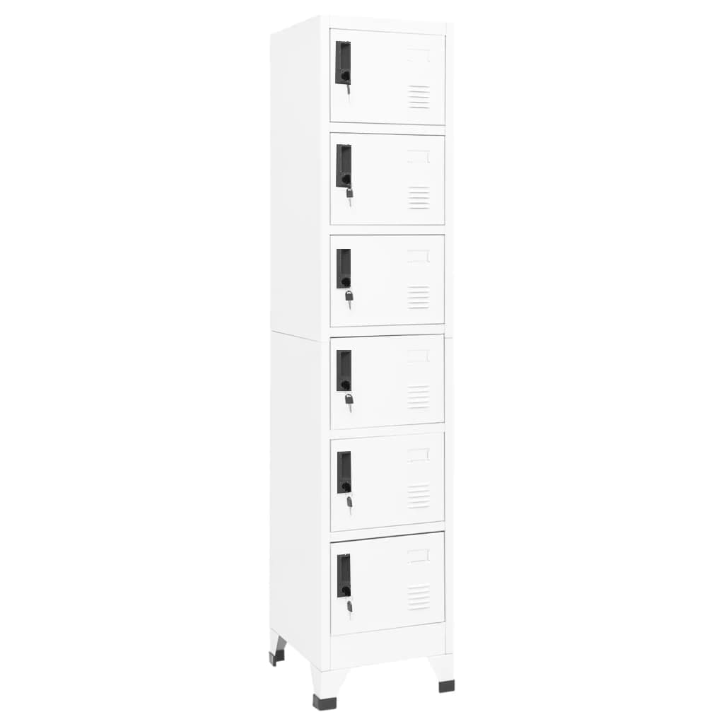 vidaXL Fișet, alb, 38x40x180 cm, oțel vidaXL Fișet, alb, 38x40x180 cm, oțel