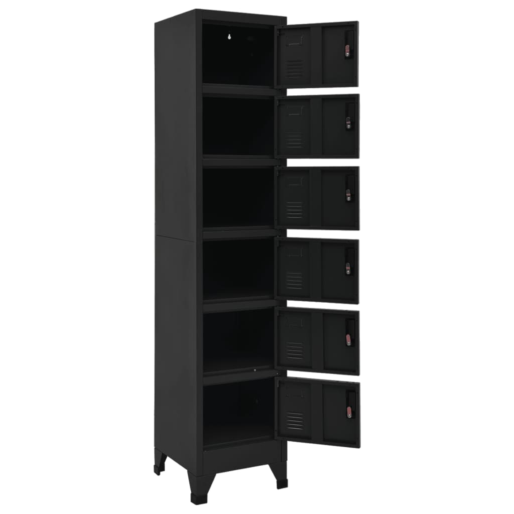 vidaXL Fișet, negru, 38x40x180 cm, oțel vidaXL Fișet, negru, 38x40x180 cm, oțel