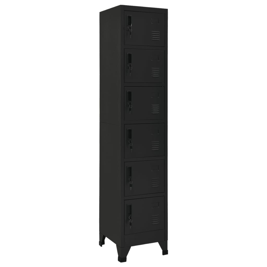 vidaXL Fișet, negru, 38x40x180 cm, oțel vidaXL Fișet, negru, 38x40x180 cm, oțel