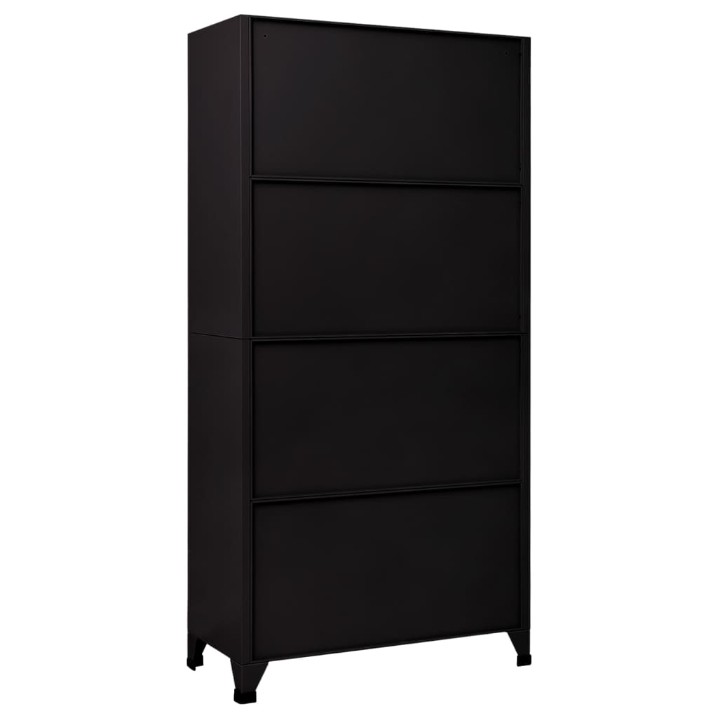 vidaXL Fișet, negru, 90x45x180 cm, oțel vidaXL Fișet, negru, 90x45x180 cm, oțel