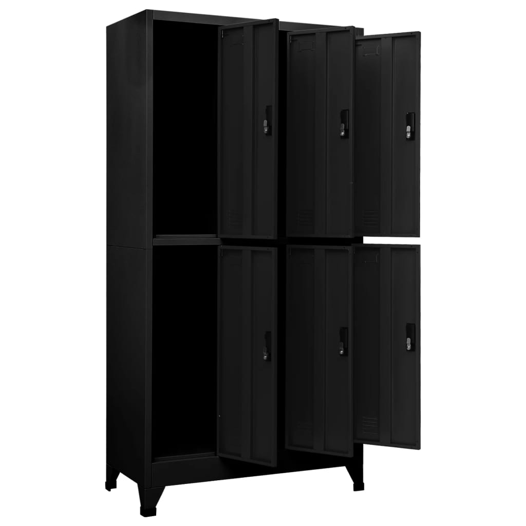 vidaXL Fișet, negru, 90x45x180 cm, oțel vidaXL Fișet, negru, 90x45x180 cm, oțel