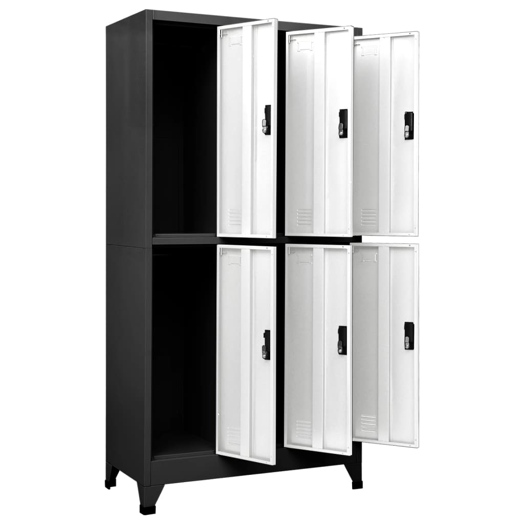 vidaXL Fișet, antracit și alb, 90x45x180 cm, oțel vidaXL Fișet, antracit și alb, 90x45x180 cm, oțel