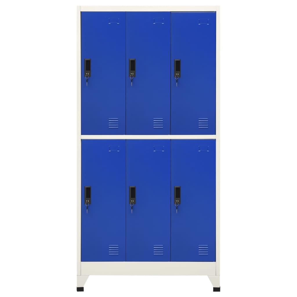 vidaXL Fișet, gri și albastru, 90x45x180 cm, oțel vidaXL Fișet, gri și albastru, 90x45x180 cm, oțel